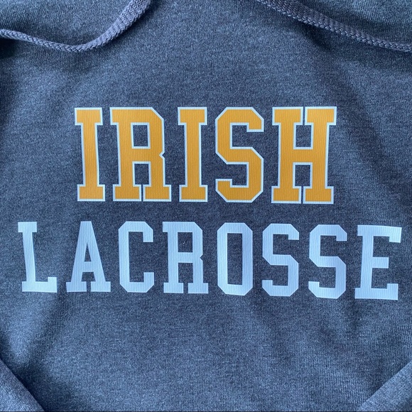 NEW IRISH Lacrosse Soft Sponge Super Soft Fleece Hood Dark Grey Heather - Picture 2 of 3
